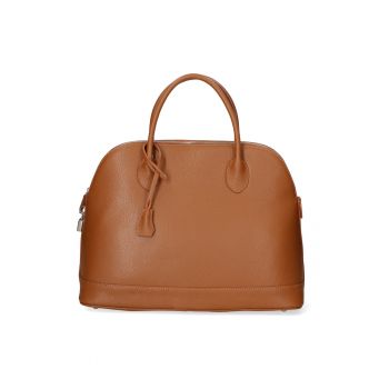 Geanta bowler de piele texturata