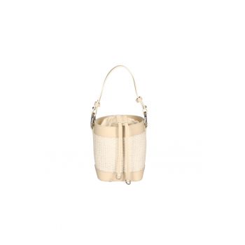 Geanta bucket de paie si piele