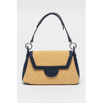 Geanta crossbody cu garnituri de piele ecologica