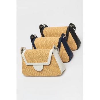 Geanta crossbody cu garnituri de piele ecologica