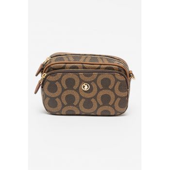 Geanta crossbody cu model monograma