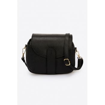 Geanta crossbody de piele cu aspect granulat
