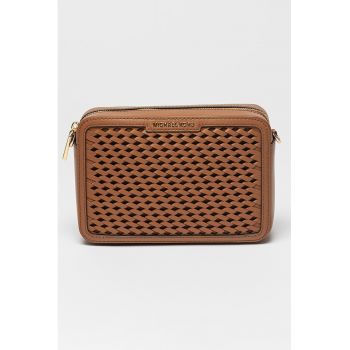 Geanta crossbody de piele cu aspect impletit Jet Set