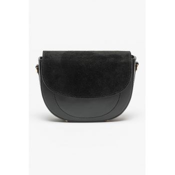 Geanta crossbody de piele cu bareta detasabila