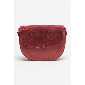 Geanta crossbody de piele cu bareta detasabila