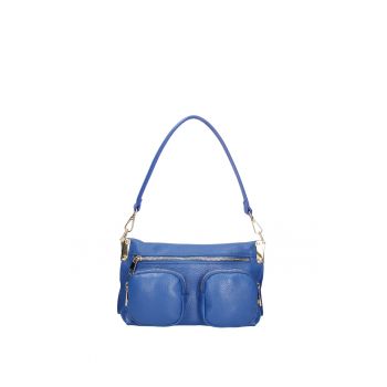Geanta crossbody de piele cu buzunare multiple
