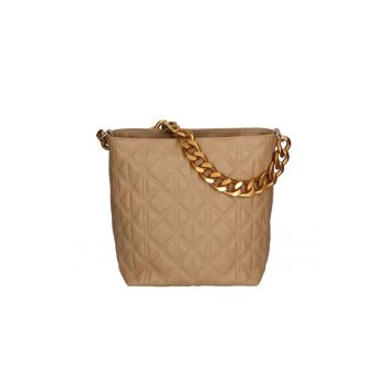 Geanta crossbody de piele cu garnituri cusute