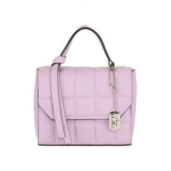 Geanta crossbody de piele cu garnituri cusute