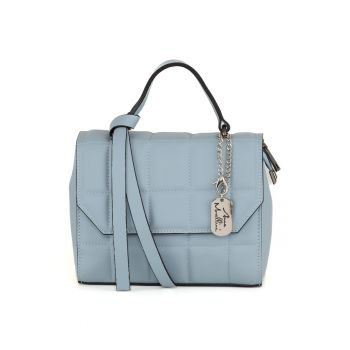 Geanta crossbody de piele cu garnituri cusute