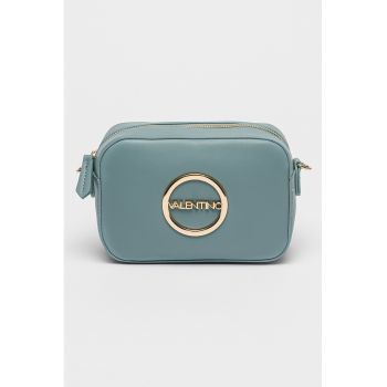 Geanta crossbody de piele ecologica cu aplicatie logo metalica