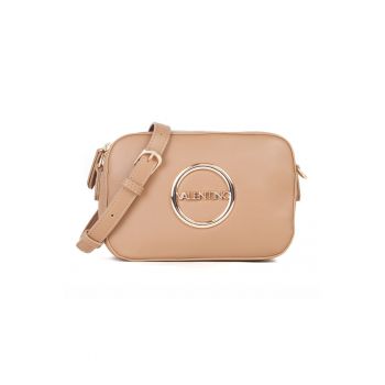 Geanta crossbody de piele ecologica cu aplicatie logo metalica