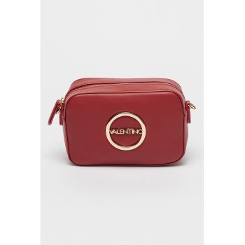 Geanta crossbody de piele ecologica cu aplicatie logo metalica