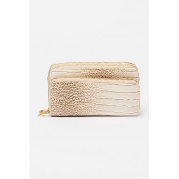 Geanta crossbody de piele ecologica cu aspect de piele de crocodil