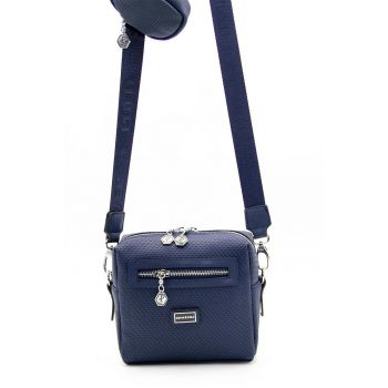 Geanta crossbody de piele ecologica cu aspect texturat