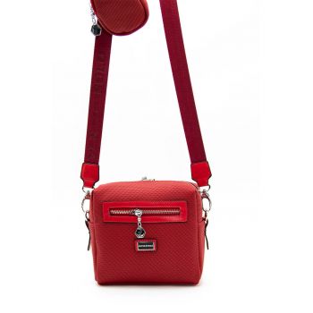 Geanta crossbody de piele ecologica cu aspect texturat