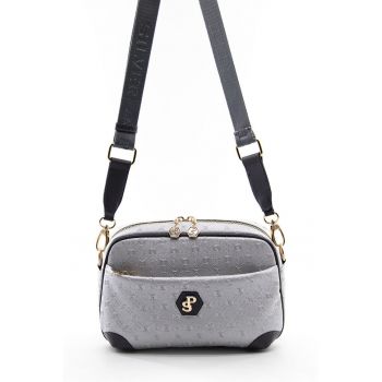 Geanta crossbody de piele ecologica cu model logo