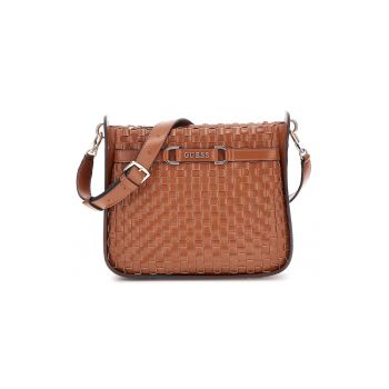 Geanta crossbody de piele ecologica cu model segmentat