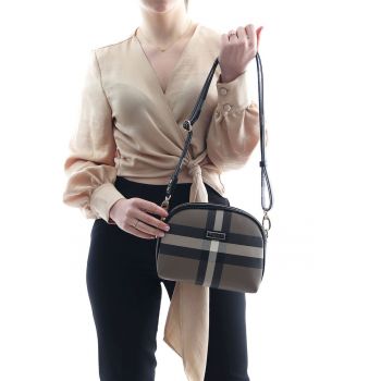 Geanta crossbody de piele ecologica cu model