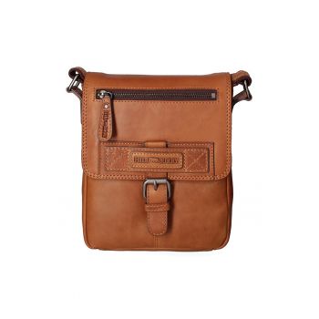 Geanta crossbody din piele cu bareta logo 24107