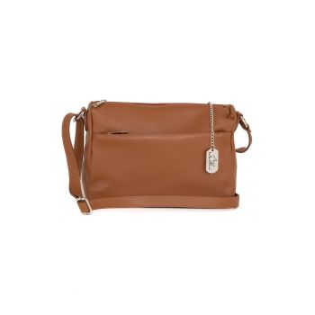 Geanta crossbody din piele cu fermoar