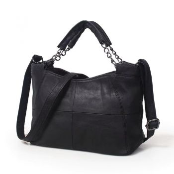 Geanta de dama, Eirina GT3768, piele naturala, Negru