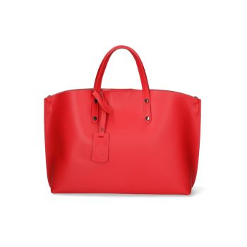 Geanta de piele cu bareta si etui interior detasabil