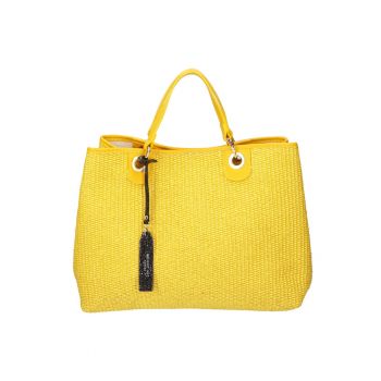 Geanta shopper cu barete de piele