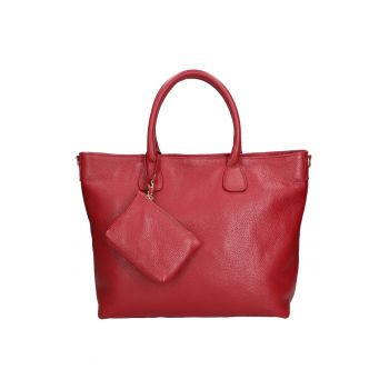 Geanta shopper de piele cu etui mic