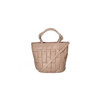 Geanta tote de piele segmente cu aspect matlasat