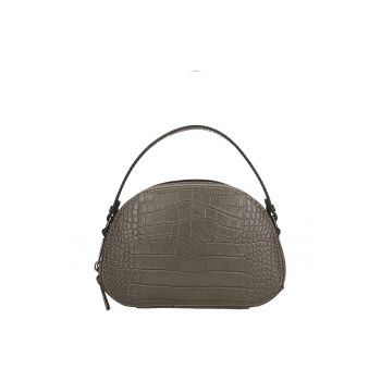 Geanta crossbody de piele cu aspect de piele de crocodil