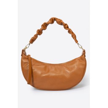 Geanta crossbody de piele cu aspect granulat