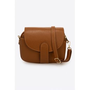 Geanta crossbody de piele cu aspect granulat