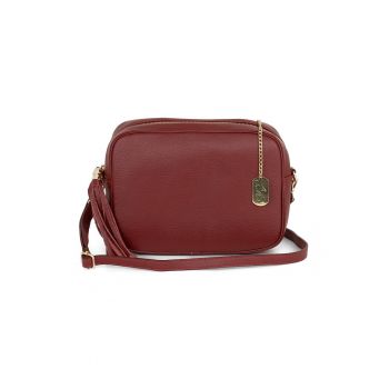 Geanta crossbody de piele cu bareta detasabila