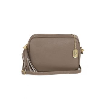 Geanta crossbody de piele cu bareta detasabila