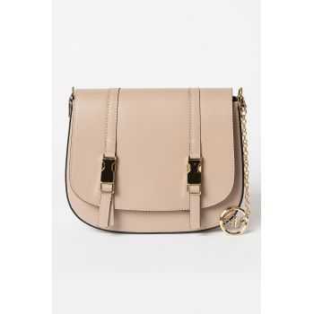 Geanta crossbody de piele cu clapa