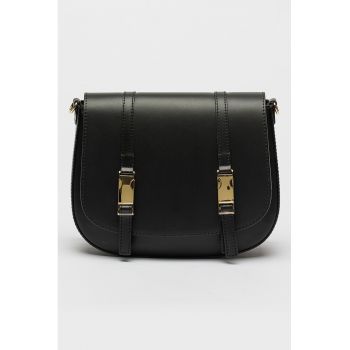 Geanta crossbody de piele cu clapa