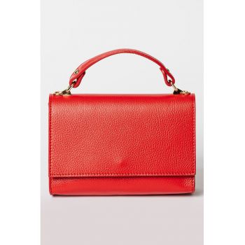 Geanta crossbody de piele cu clapa