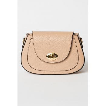 Geanta crossbody de piele cu clapa