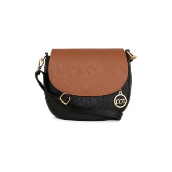 Geanta crossbody de piele cu clapa