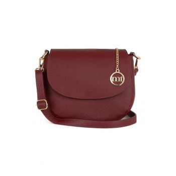 Geanta crossbody de piele cu clapa