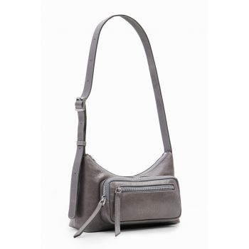 Geanta crossbody de piele cu logo discret