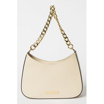 Geanta crossbody de piele cu maner lant