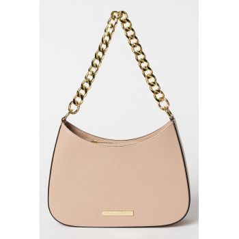 Geanta crossbody de piele cu maner lant