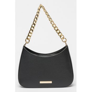 Geanta crossbody de piele cu maner lant
