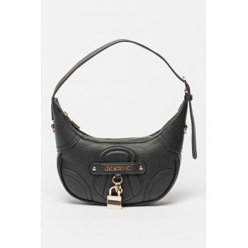 Geanta crossbody de piele ecologica cu aplicatie logo metalica