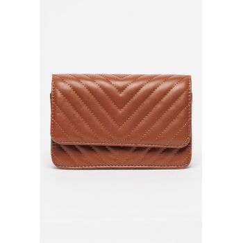 Geanta crossbody de piele ecologica cu bareta din lant pentru umar