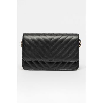 Geanta crossbody de piele ecologica cu bareta din lant pentru umar