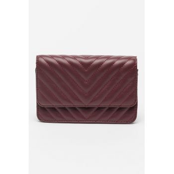 Geanta crossbody de piele ecologica cu bareta din lant pentru umar