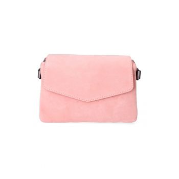 Geanta crossbody de piele si piele intoarsa