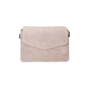Geanta crossbody de piele si piele intoarsa